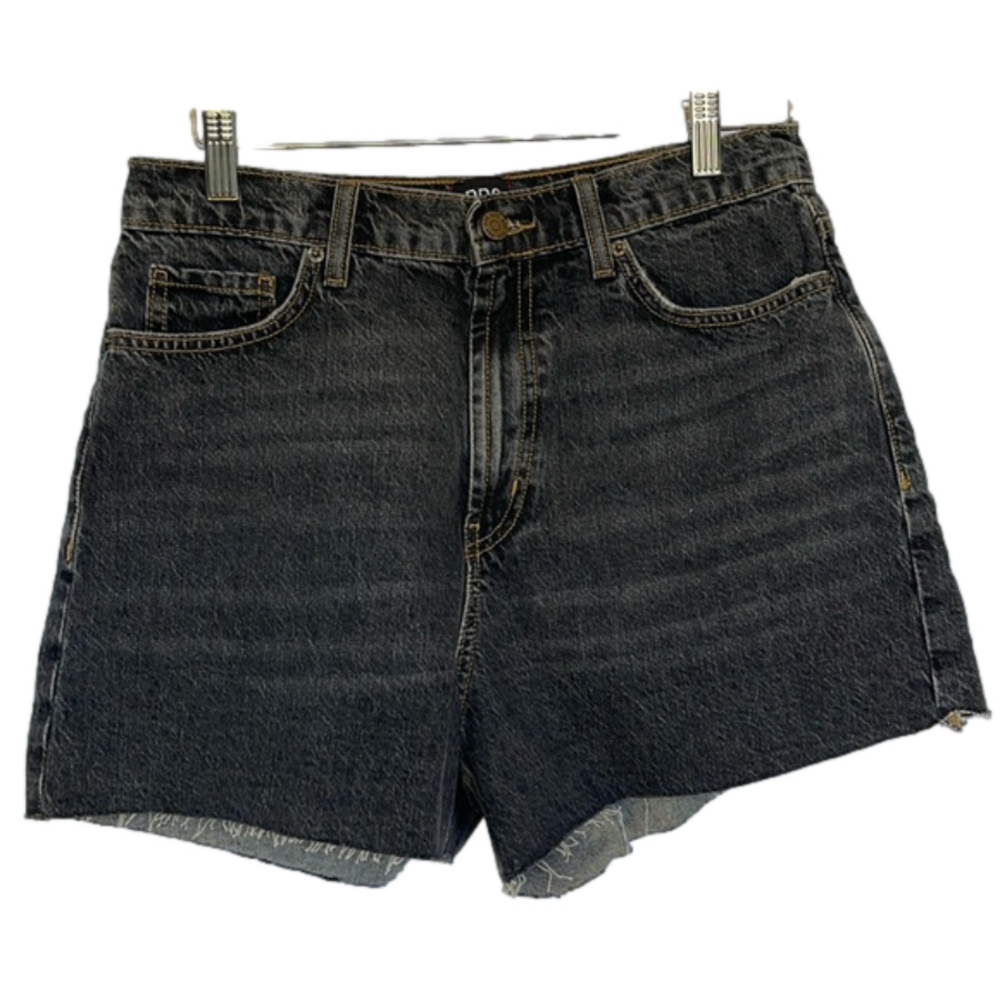 BDG Black Jean Shorts with Raw Hem and High Waist